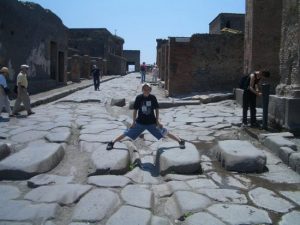 A pedestrian crossing..Pompei style