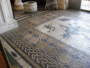 Beautiful floor inside front door of Hearst Castle