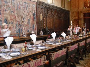 Hearst Castle dining room:paper napkins!