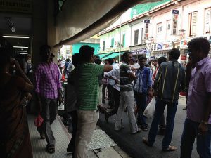 Crowded lanes of Little India.