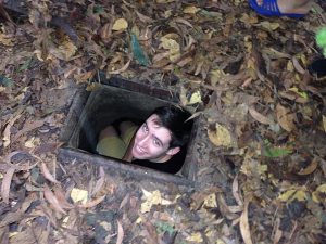 Tom in one of the tunnels