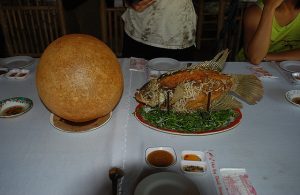 Lunch on the Mekong.