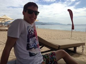 Tom at the beach on last day.