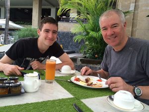 The boys at breakfast