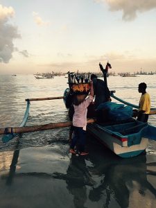 Unloading the day’s catch