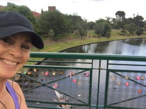 The ‘Love Lock Bridge’ across the Torrens