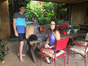 The covered dining area at our B&B.