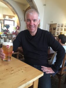 Mark enjoying a beer after the Cathedral.