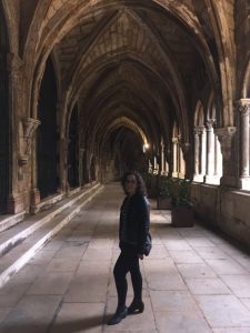 Mary along the Cloister.