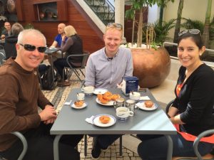 Enjoying our Pasteis de Nata.