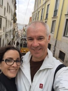 Mark & Mary on way to dinner after LX Factory.