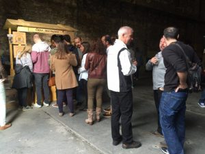 Mark’s new friends in the Beer-Coin queue.