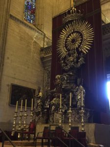 Huge choir section in Seville Cathedral.