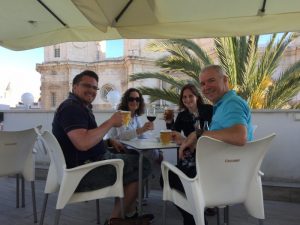 After dinner drinks at our roof top.