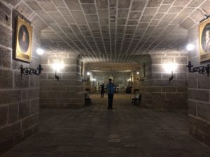 Mark in the Cathedral Crypt.