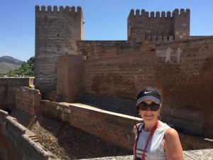 Mary in the Alcazaba fortress part Of Alhambra.