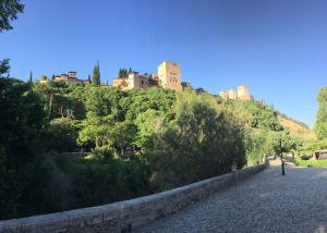 View up to Alhambra from our walk.