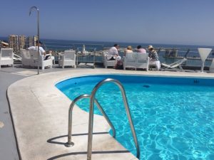 The roof top pool.