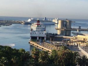 Three ships in port this morning.