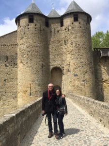 Mark & Mary at entry to Carcassonne Castle.