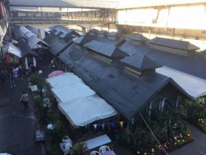 View over markets from upper deck.