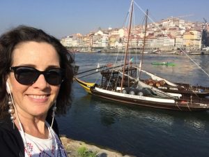 Heading out for morning tour. The boat, in the background, was used to bring wine down from the Douro Valley to Porto.