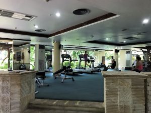 The gym at the hotel