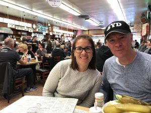 Mark and Ali at Katz deli