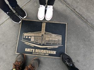 Outside Katz deli