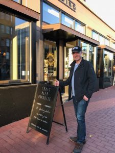 Mark happy to find craft beer so close to the apartment