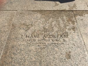 Site at Lincoln Memorial where MLK gave his historic speech