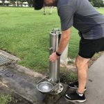 A great idea! Dog bowl attached to bubbler!