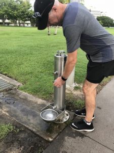 A great idea! Dog bowl attached to bubbler!