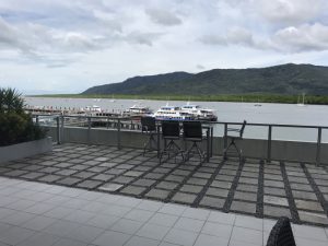 A huge balcony.