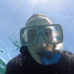 Tom snorkelling on Great Barrier Reef.