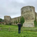 Mark taking a photo of Pevensey Castle.