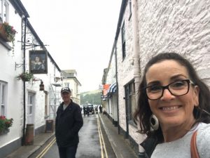 Us looking around pretty Salcombe.