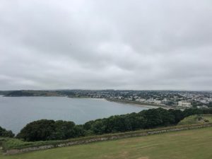 View out from castle over beaches