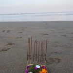 Offering on beach morning walk.