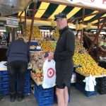 Buying vegetables for dinner.