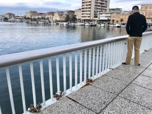 Mark on the bridge.